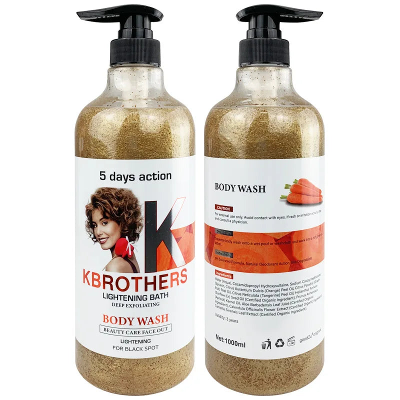 1000ml Vitamin C Body Lotion Anti-aging Shower Gel AHA and Arbutin Beauty Skin Body Wash for Dropshipping
