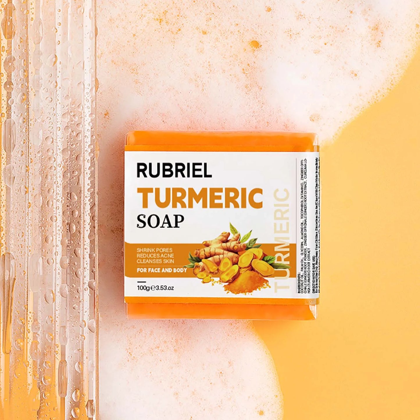 100g Original Turmeric Soap For Dark Spot Skin Whitening Facial Body Hand Make Soap Bar Deep Cleaning Ginger Moisturizing