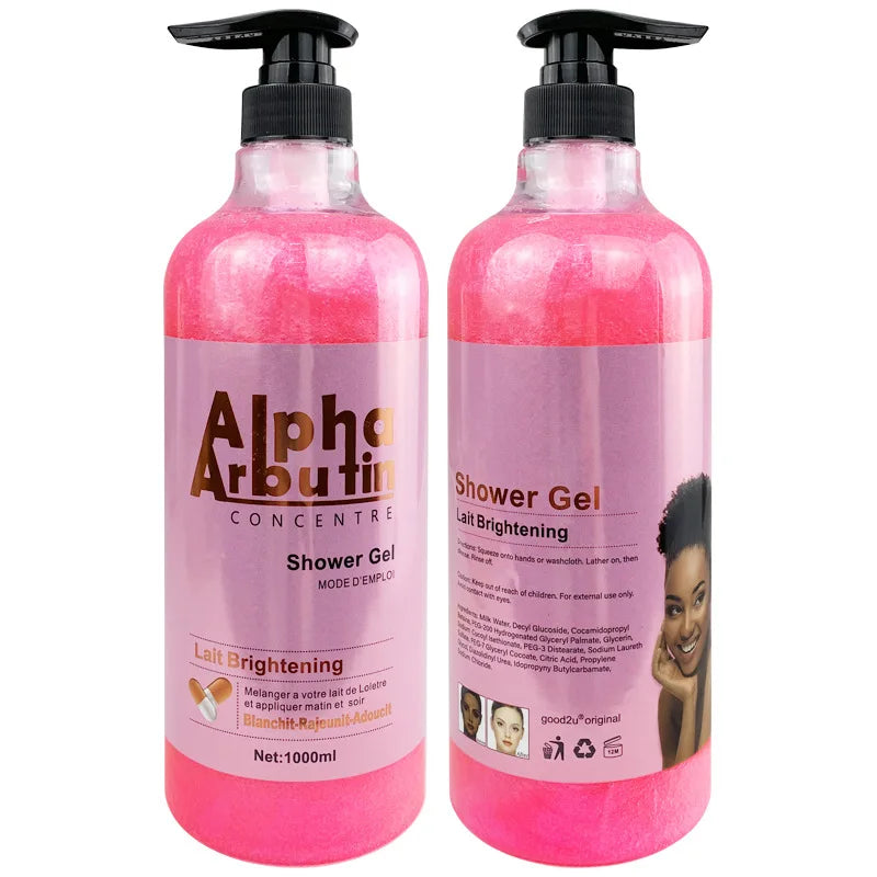 1000ml Vitamin C Body Lotion Anti-aging Shower Gel AHA and Arbutin Beauty Skin Body Wash for Dropshipping