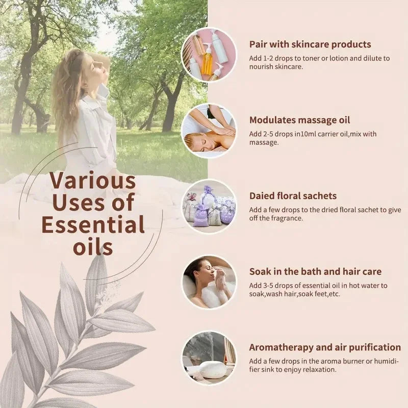 100ml Lavender Plant Essential Oil SPA Perfume Moisturizing Comfortable Calming Nourishing and Moisturizing Massage Essence