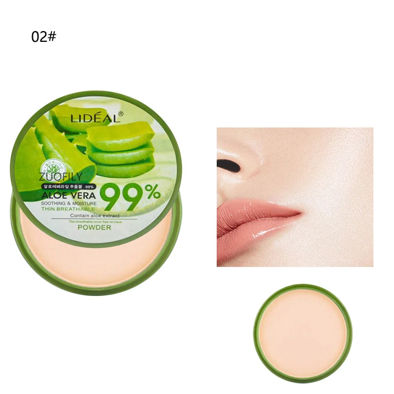 99% Aloe Vera Softening Powder Waterproof Moisturizing Concealer Foundation Fixed Make Up Oil Control Facial Makeup Cosmetics