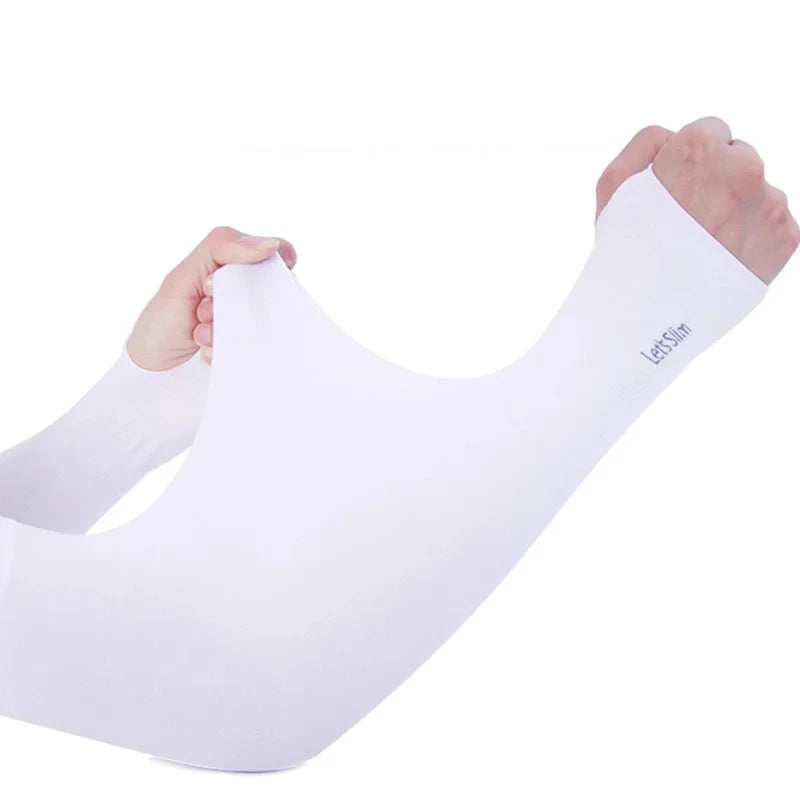 1 Pair Summer Ice Silk Sleeves For Men And Women Outdoor UV Protection Cycling Sleeve Arm Sun Screen Protection Sleeves Loose