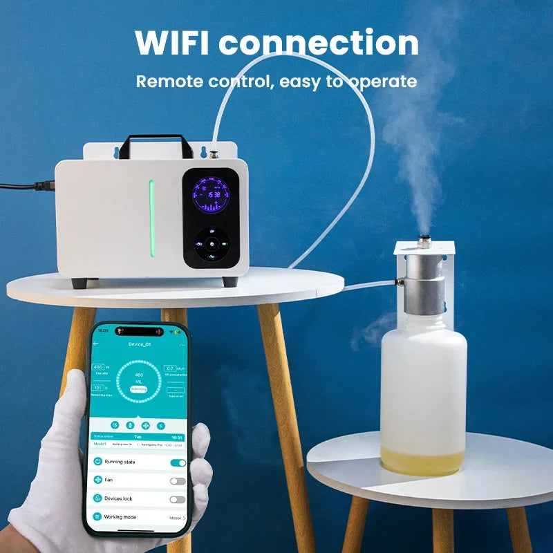 10000m³ Metal Aroma Diffuser 2000ML Perfume Flavoring Essential Oils Capacity Commercial Fragrance Electric Smell for Home WIFI