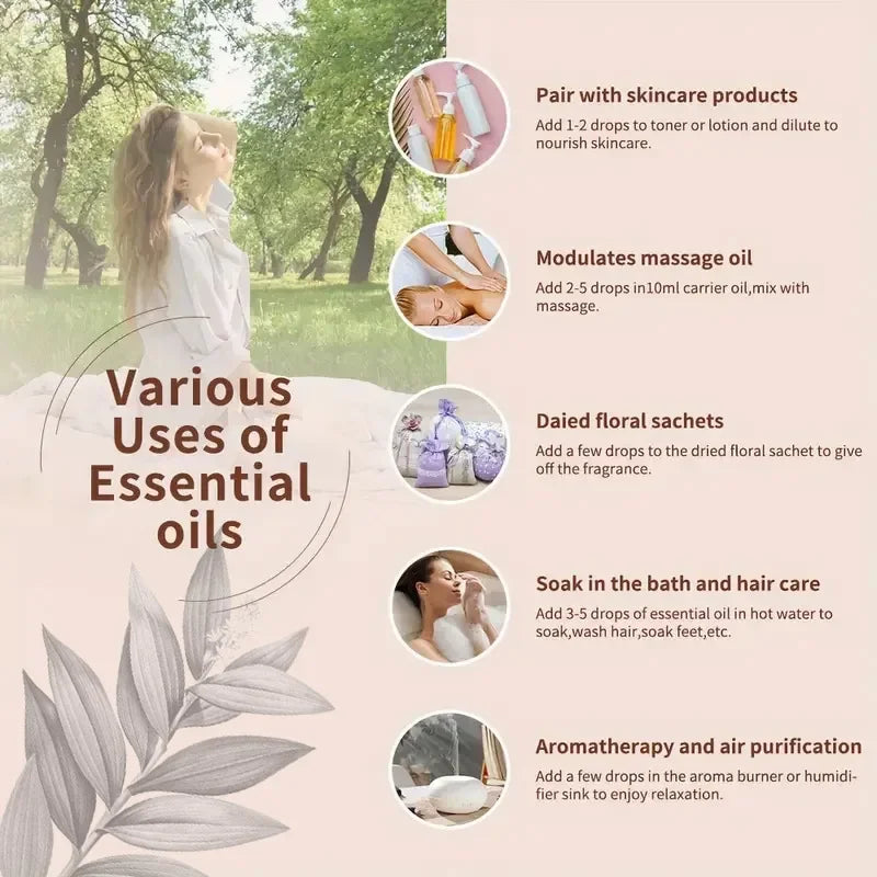 100ml Lavender Plant Essential Oil SPA Perfume Moisturizing Comfortable Calming Nourishing and Moisturizing Massage Essence