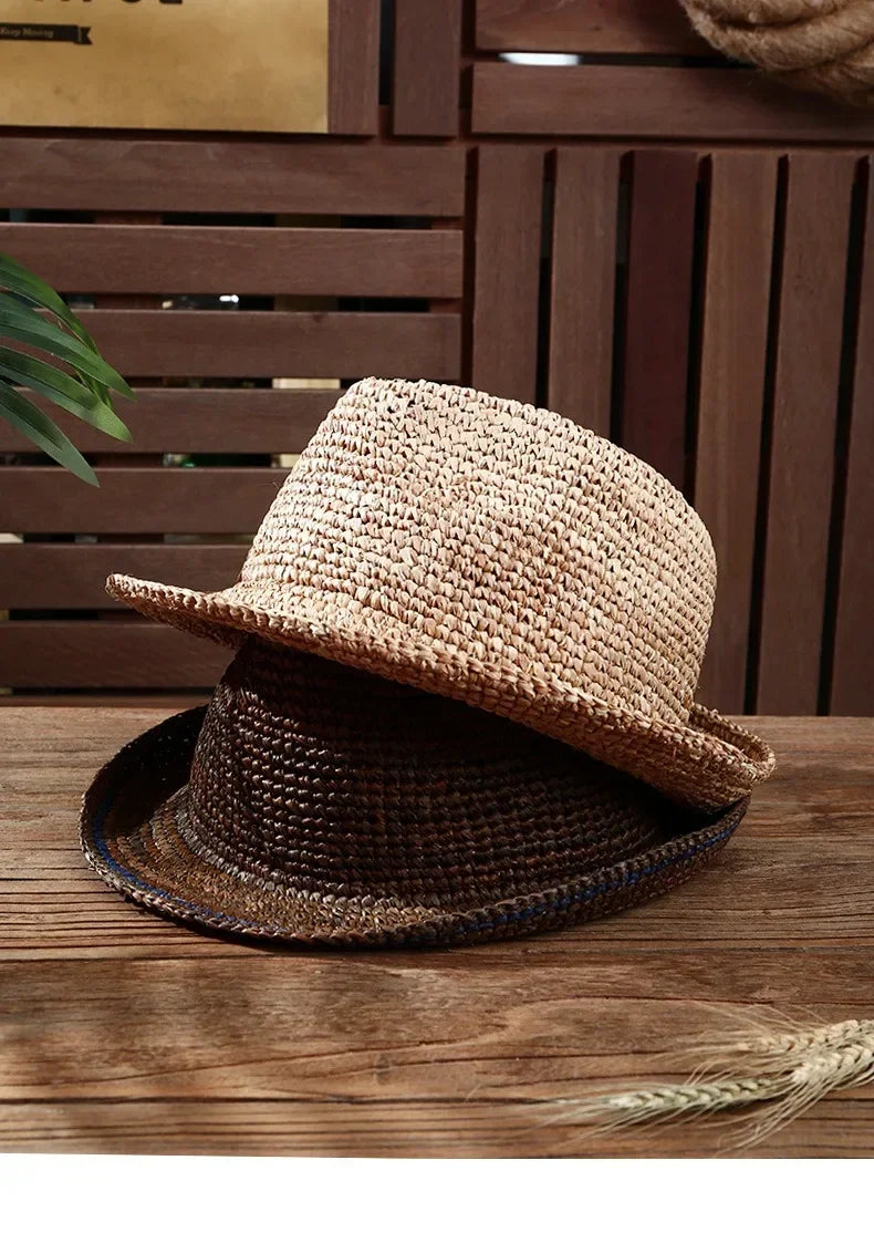 XL Large Size 61cm Panama Straw Hat for Woman and Man Foldable Straw Woven Sun Hat UPF 50+ Uv Sun Protection Shading Summer Hat