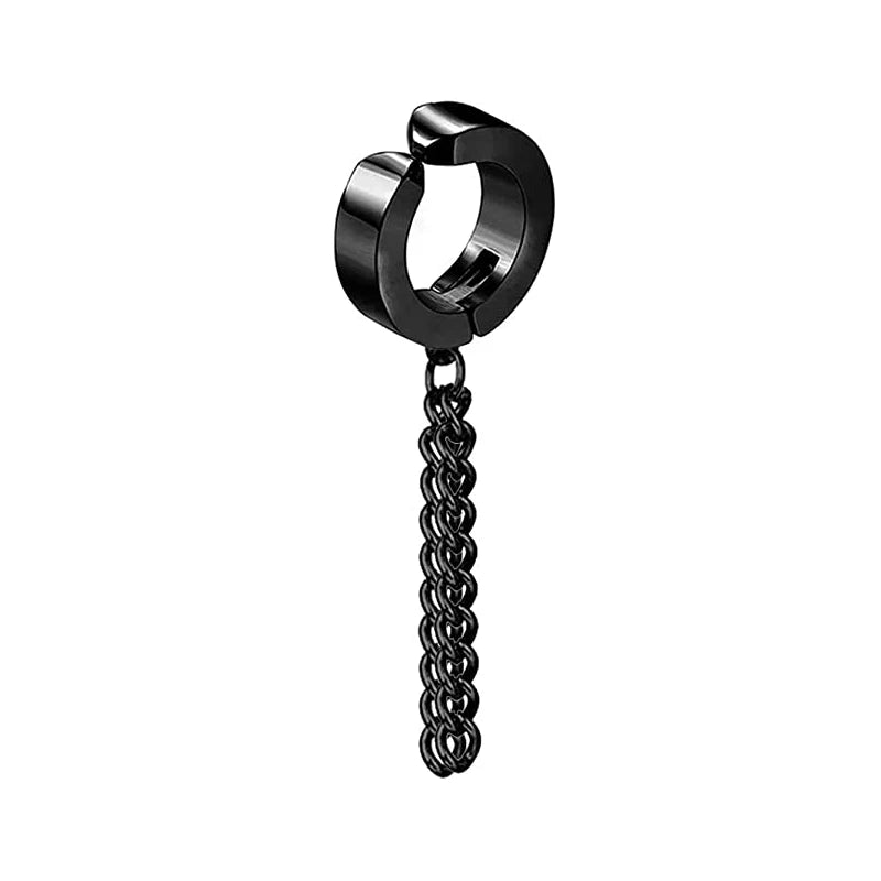 1-15 Pieces Clip on Earrings Set for Men Stainless Steel Black Fake Piercing Earring Mens Hoop Non-piercing Earrings