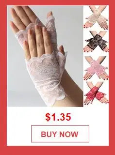1 Pairs Lace Fingerless Wedding Gloves Beautiful See Through Bowknot Bride Party Gloves Female Vintage Soft Short Gloves