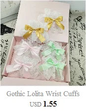 Steampunk Lolita Hand Sleeve Wrist Cuffs Ruffled Floral Lace Elastic Bracelet XX9D