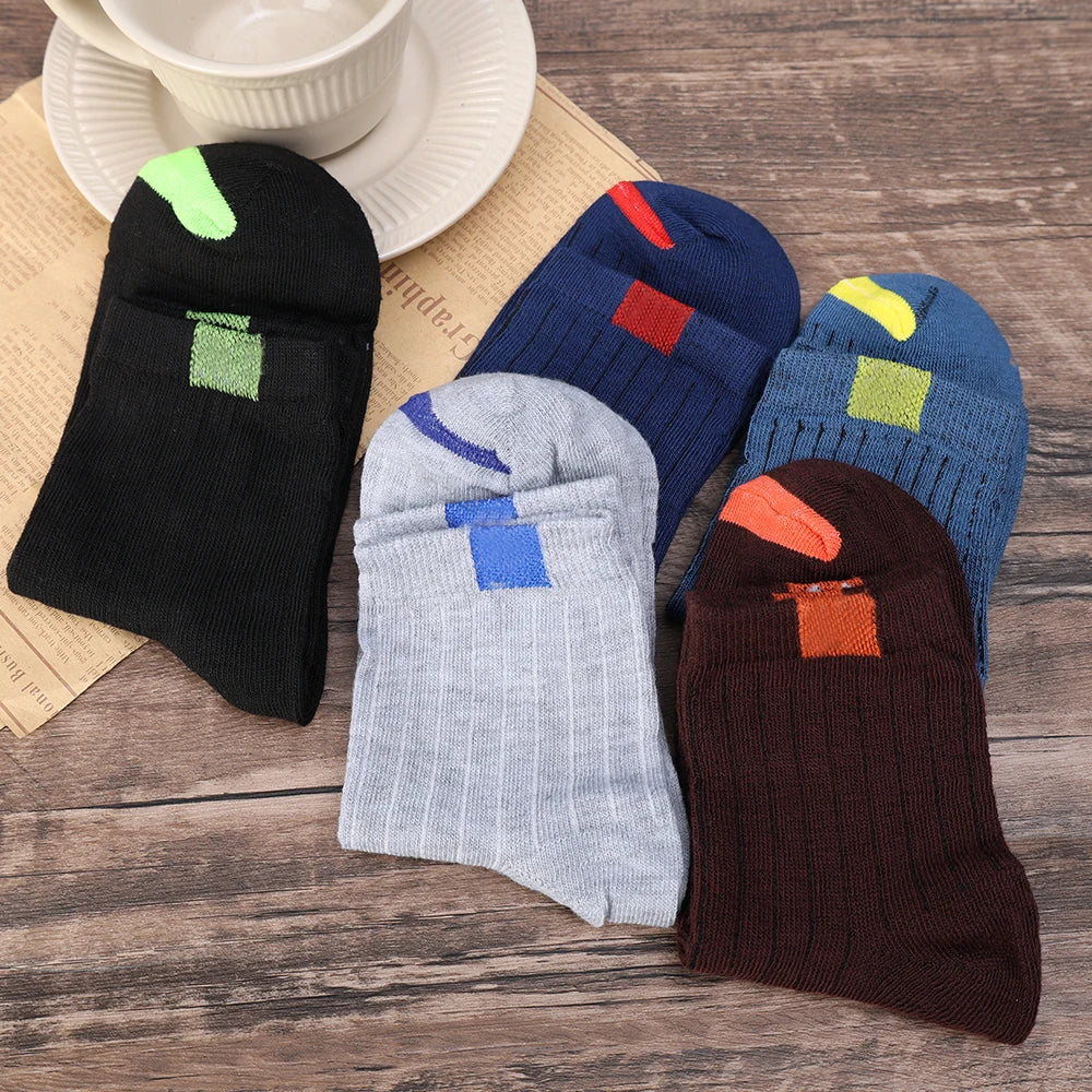 1/5pairs High Quality Men's Socks Casual Breathable Run Sports Socks Male Cotton Socks Winter Black Socks Men Large Size 38-45