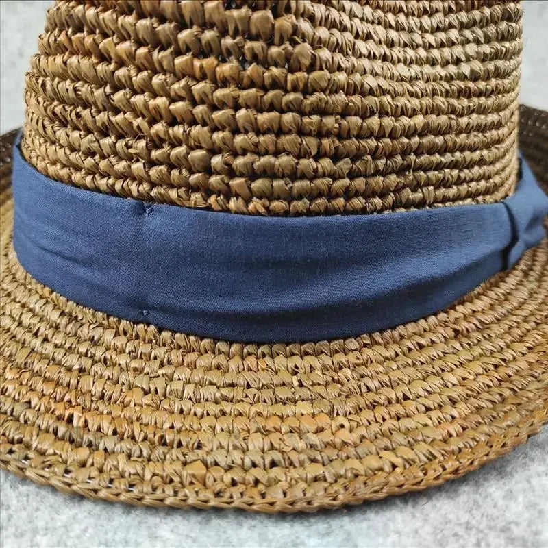 XL Large Size 61cm Panama Straw Hat for Woman and Man Foldable Straw Woven Sun Hat UPF 50+ Uv Sun Protection Shading Summer Hat