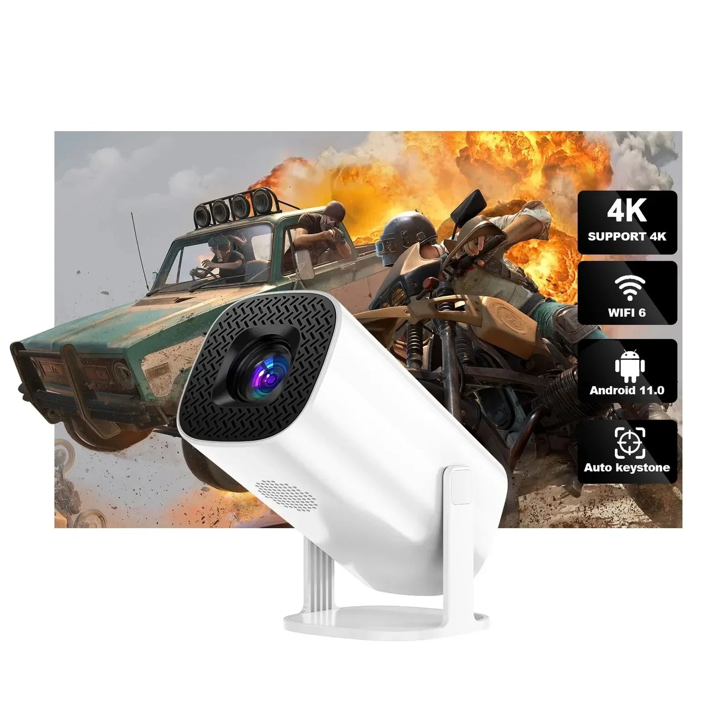 Salange-P30 Projetor LED de Home Theater, Estilo Livre, HDMI, USB, Adequado para Samsung, Xiaomi, IOS, Telefone Android, 720P, E