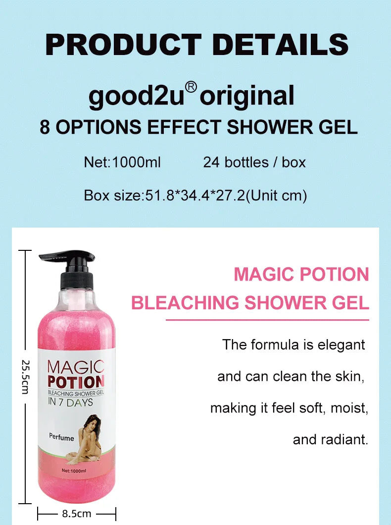 1000ml Vitamin C Body Lotion Anti-aging Shower Gel AHA and Arbutin Beauty Skin Body Wash for Dropshipping