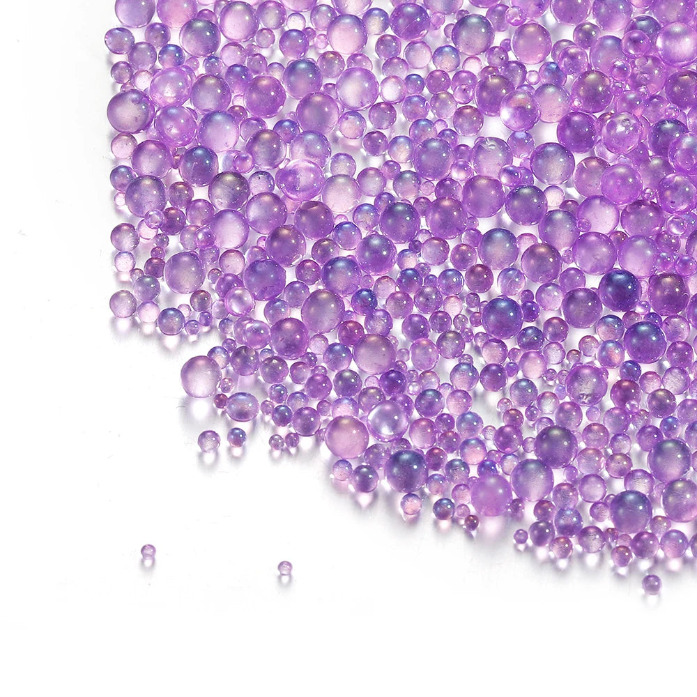 100g 0.4-3mm Mini Bubble Ball Beads Tiny Glass Bead Resin Filling for Silicone Mold UV Resin Epoxy Filler DIY Nail Art Decor