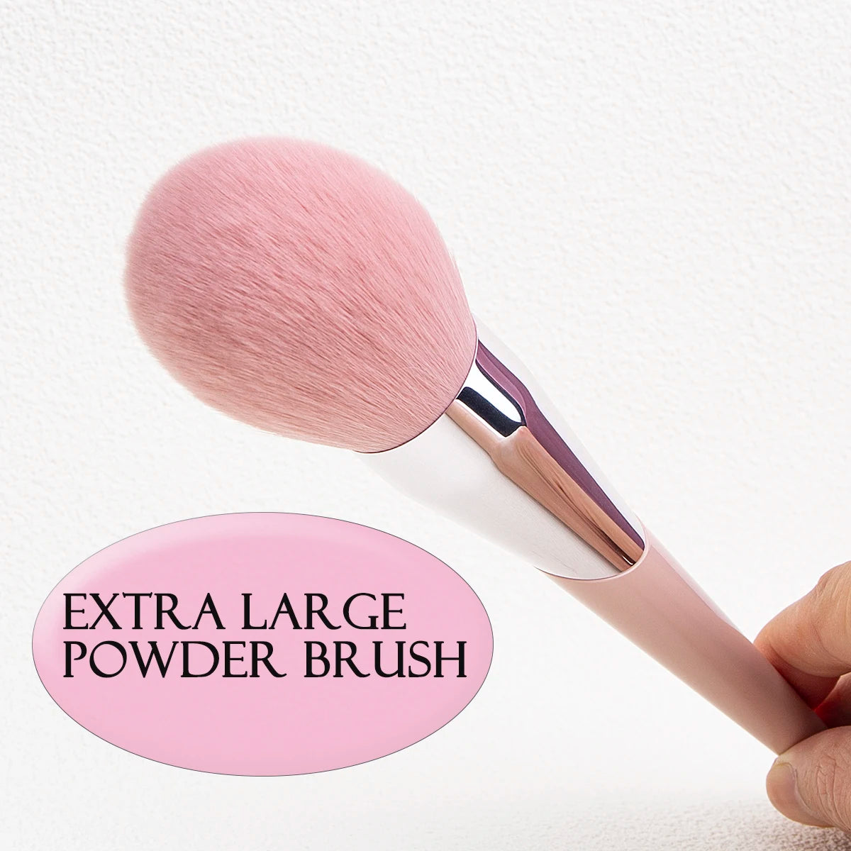 100# Large Powder Make Up Brush Big Powder Bronzer Brush Fluffy Pink Synthetic Hair Face Contour Bronzer Powder Makeup Tool