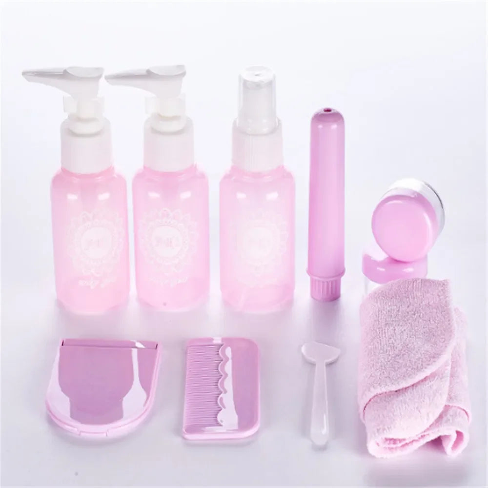 10 pc/Set Travel Mini Makeup Cosmetic Face Cream Bottles Plastic Transparent Empty Make Up Container Travel Accessories