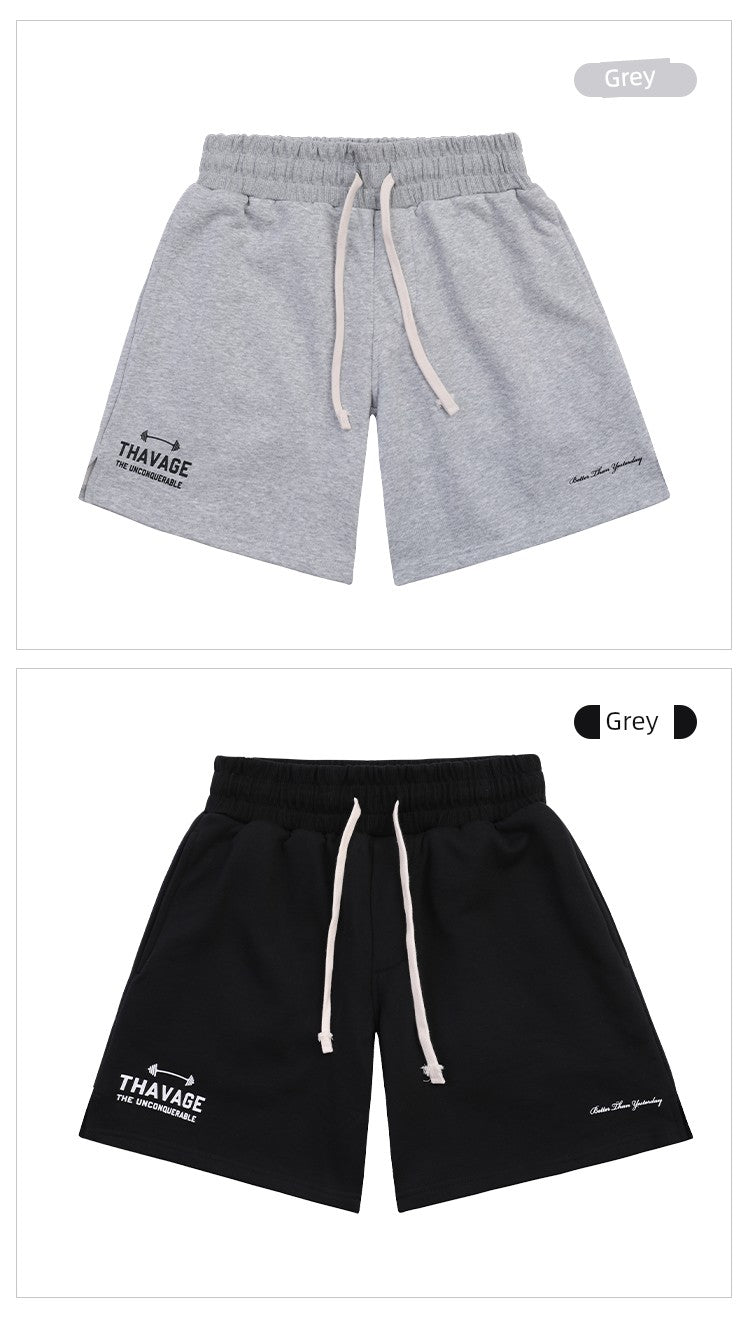 C Bao Chris Fifth Pants Men's Basketball Middle Pants Pure Cotton Outerwear Loose Workout Pants Sports Easiest for Match Casual Shorts
