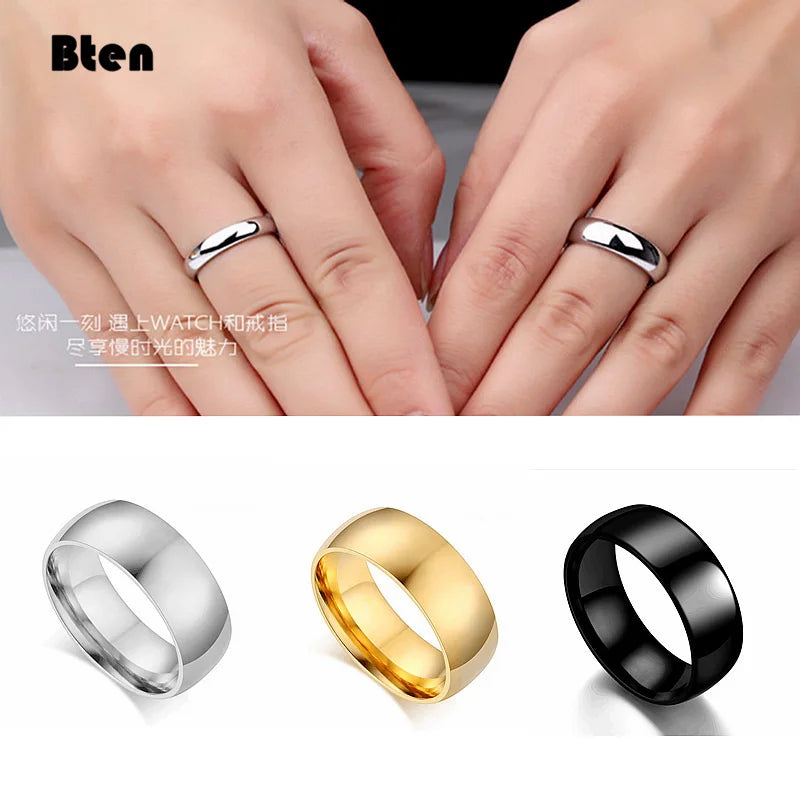 Bten Tungsten Ring For Women Men 4mm/6mm/8mm Original Color Classic Wedding Jewelry Smooth Polishing