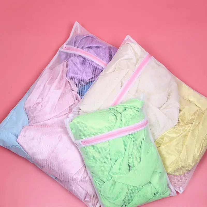 1/3PCS Laundry Wash Mesh Bag Clothing Care Foldable Protection Washing Net Filter For Lingerie Underwear Bra Socks Clothes 3