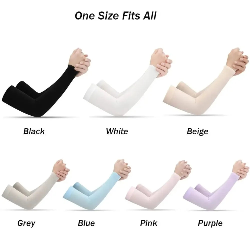 1 Pair Arm Sleeves Warmers Sports Sleeve Sun UV Protection Hand Cover Cooling Warmer Running Fishing Cycling Arm Cover