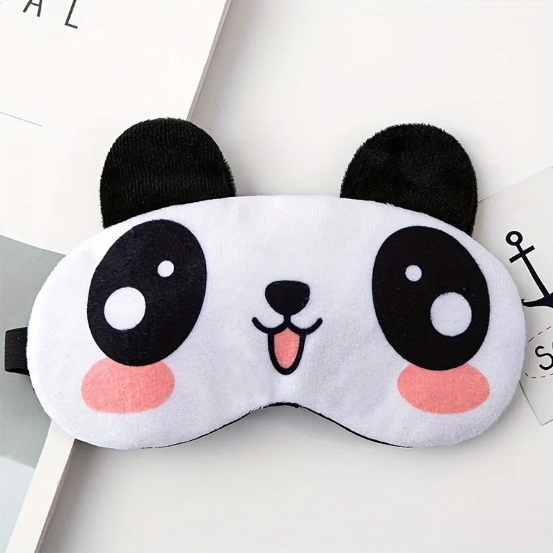 Sleeping Eye Mask Blindfold Soft Plush Eyepatch Adjustable Travel Light Blocking Breathable Eyes Mask Cute Eye Cover For Sleep