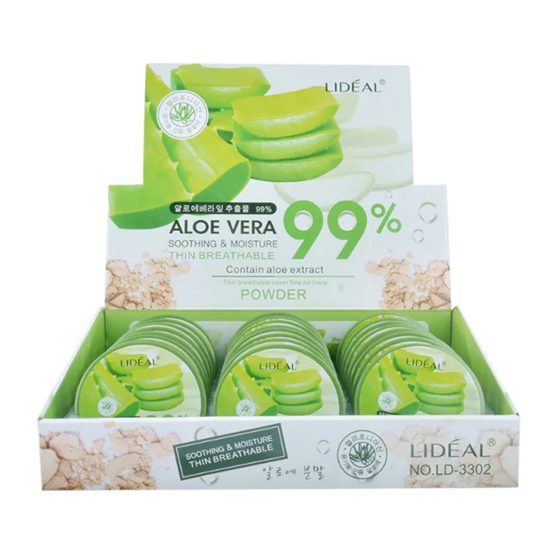 99% Aloe Vera Softening Powder Waterproof Moisturizing Concealer Foundation Fixed Make Up Oil Control Facial Makeup Cosmetics