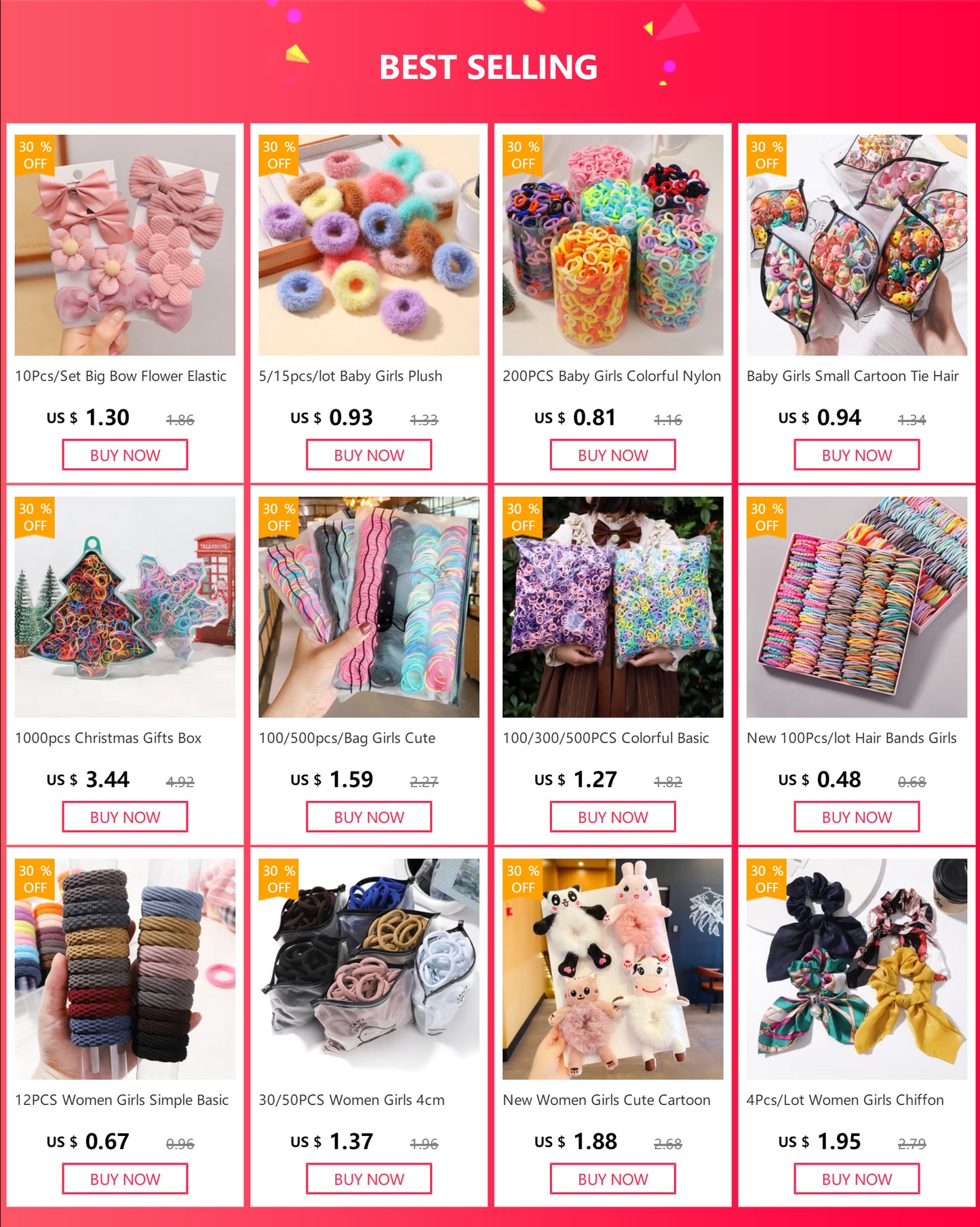 12PCS Women Girls Simple Basic Elastic Hair Bands Ties Scrunchie Ponytail Holder Rubber Bands Fashion Headband Hair Accessories