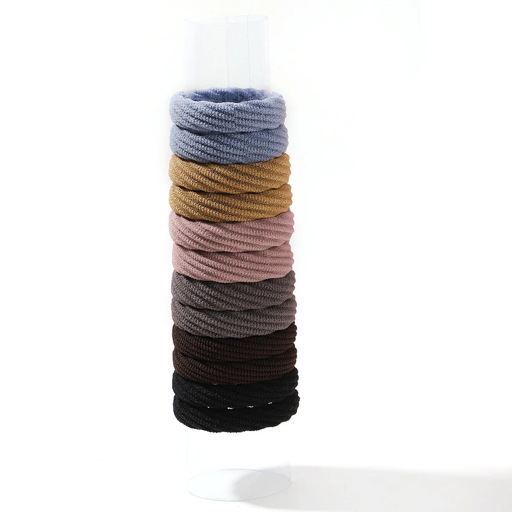 12PCS Women Girls Simple Basic Elastic Hair Bands Ties Scrunchie Ponytail Holder Rubber Bands Fashion Headband Hair Accessories
