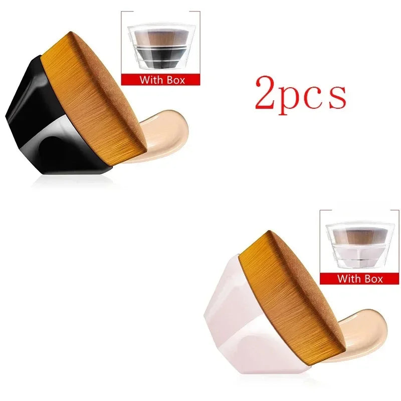 1-5pcs Hexagonal Makeup Brush, Flawless Foundation Make-Up Brush, Suitable For Liquid Makeup Brush Set, Women'S Soft Cosmetics