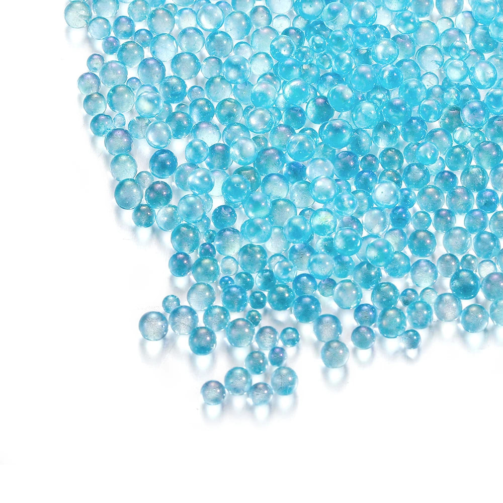 100g 0.4-3mm Mini Bubble Ball Beads Tiny Glass Bead Resin Filling for Silicone Mold UV Resin Epoxy Filler DIY Nail Art Decor