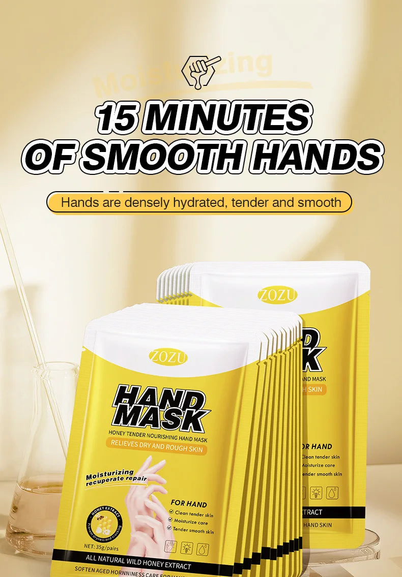 10 Pairs Honey Hand Mask Hands skincare Masks Moisturizing Nourishing Hydrating Tendering Smoothing Hands Skin Care Products