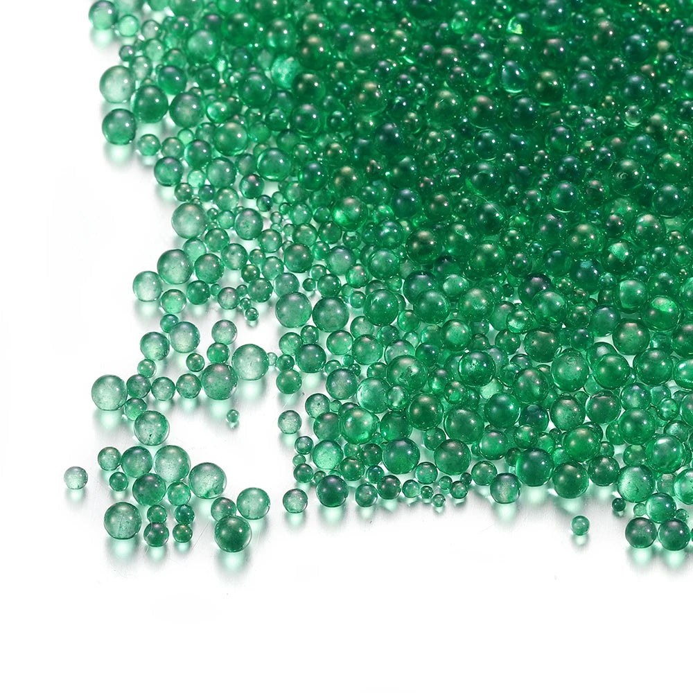 100g 0.4-3mm Mini Bubble Ball Beads Tiny Glass Bead Resin Filling for Silicone Mold UV Resin Epoxy Filler DIY Nail Art Decor
