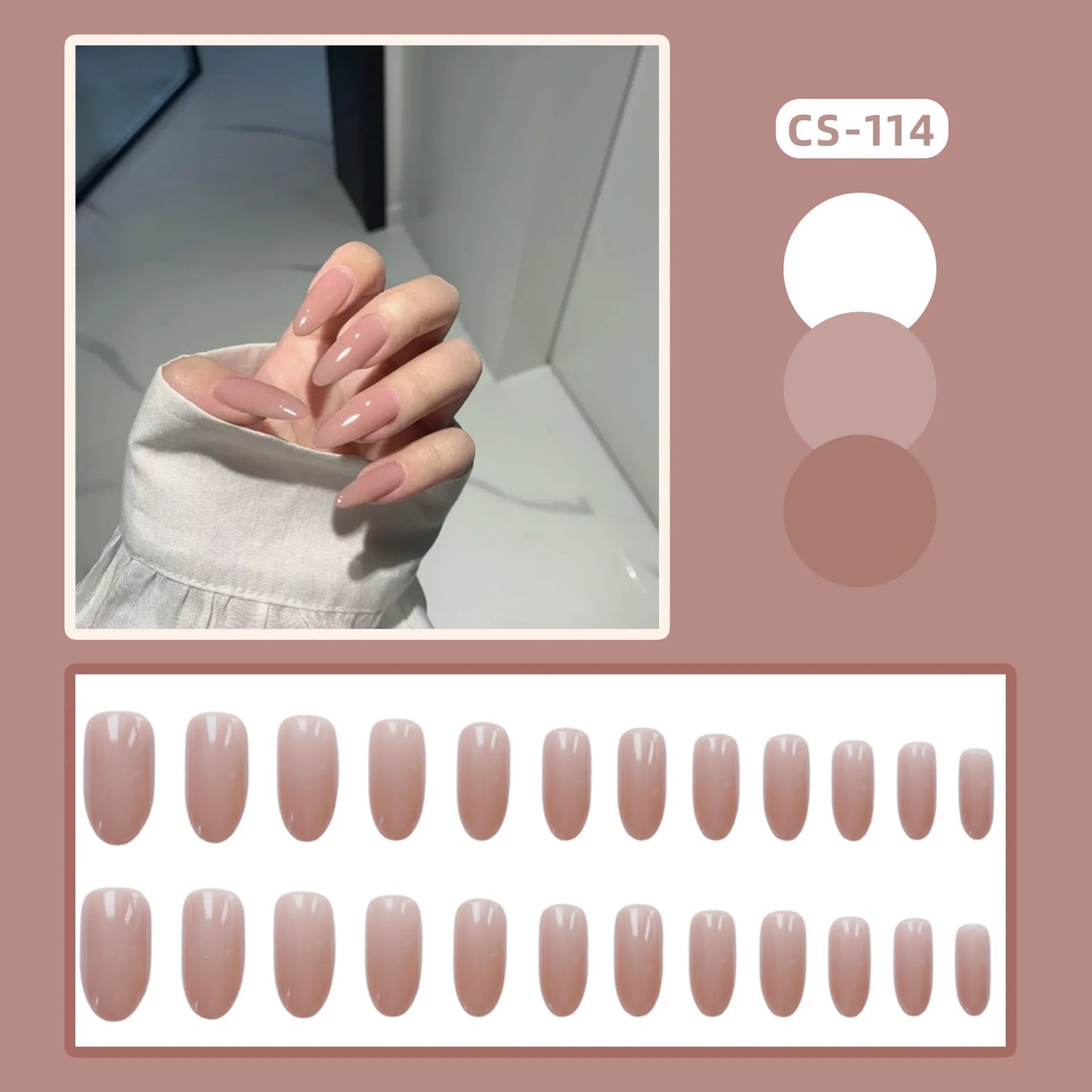24p Artificial Acrylic Finished Sticky Nails Black Almond Nail Art Fake Nails Handmade Long Ballet Removable Press on Nail Tips