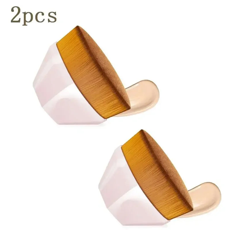 1-5pcs Hexagonal Makeup Brush, Flawless Foundation Make-Up Brush, Suitable For Liquid Makeup Brush Set, Women'S Soft Cosmetics
