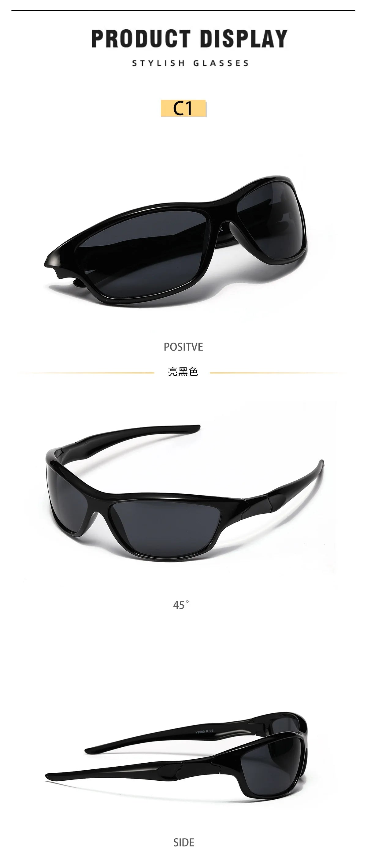 Men's Silver Y2K Sunglasses Outdoor Cycling Sports Sun Glasses Women Vintage Shades Trendy Punk Goggle Eyewear 2000S Aesthetic