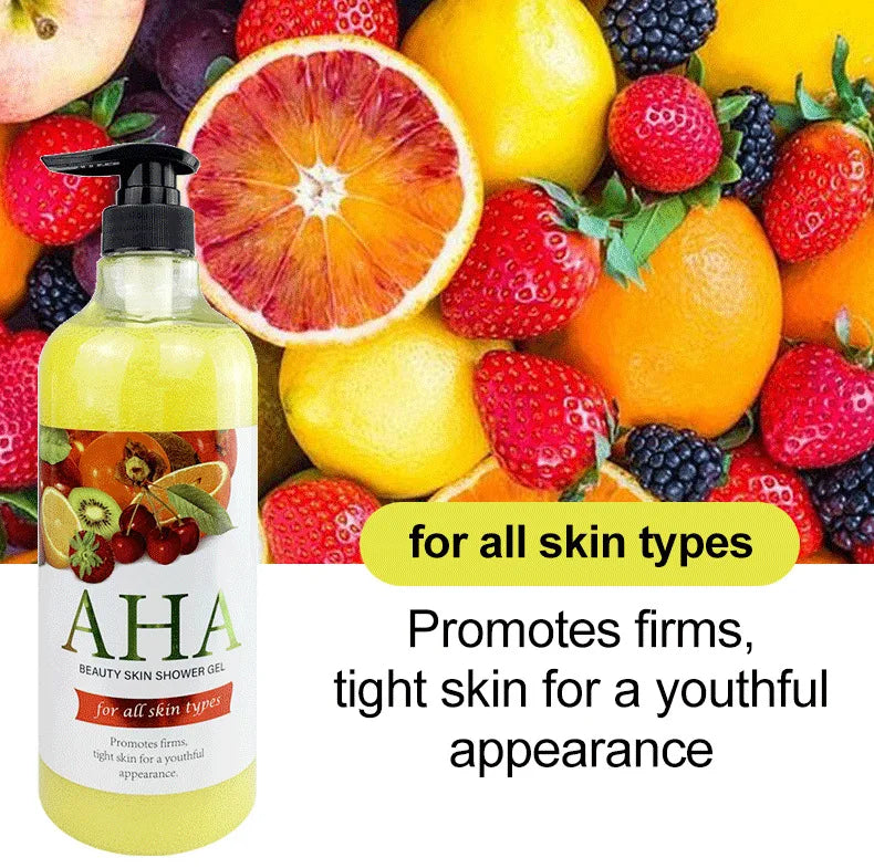 1000ml Vitamin C Body Lotion Anti-aging Shower Gel AHA and Arbutin Beauty Skin Body Wash for Dropshipping