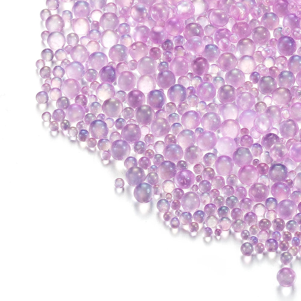 100g 0.4-3mm Mini Bubble Ball Beads Tiny Glass Bead Resin Filling for Silicone Mold UV Resin Epoxy Filler DIY Nail Art Decor