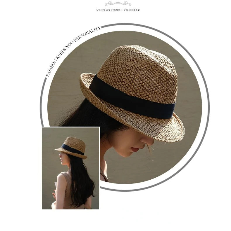 XL Large Size 61cm Panama Straw Hat for Woman and Man Foldable Straw Woven Sun Hat UPF 50+ Uv Sun Protection Shading Summer Hat
