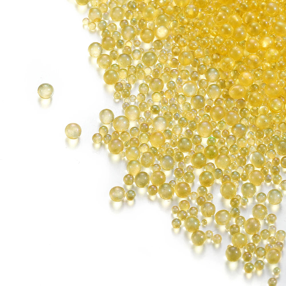 100g 0.4-3mm Mini Bubble Ball Beads Tiny Glass Bead Resin Filling for Silicone Mold UV Resin Epoxy Filler DIY Nail Art Decor