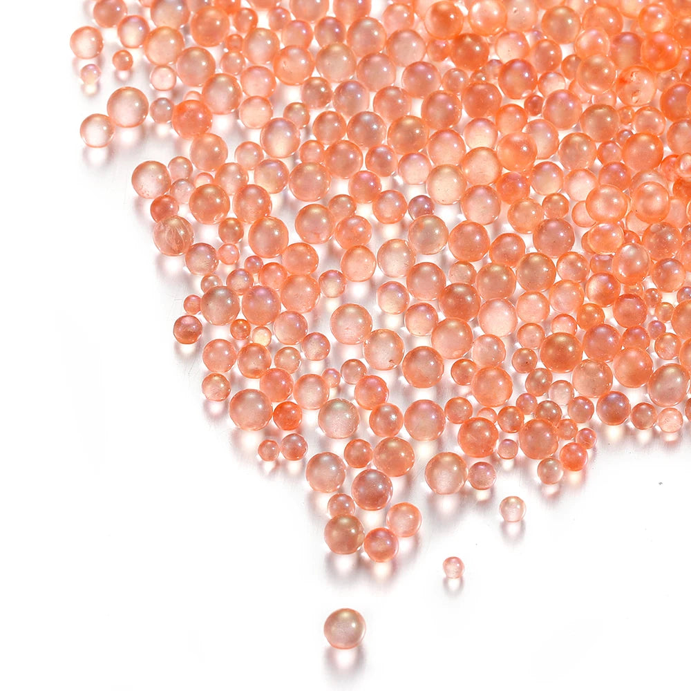 100g 0.4-3mm Mini Bubble Ball Beads Tiny Glass Bead Resin Filling for Silicone Mold UV Resin Epoxy Filler DIY Nail Art Decor