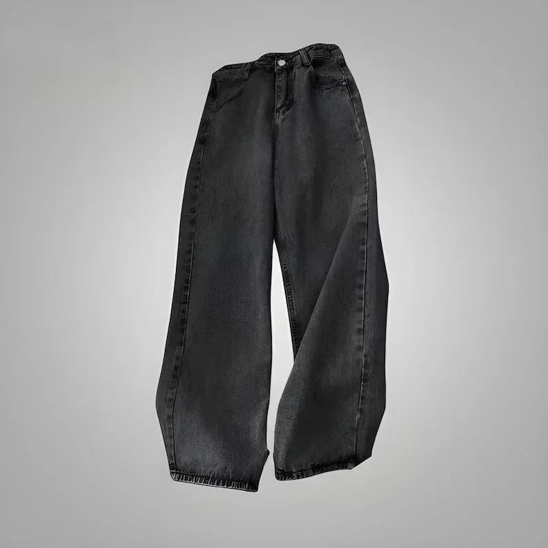 Y2K Fashion Red Print Grey Washed Baggy Jeans Men Women Harajuku Gothic Skateboard Pants Vintage Street Clothes Wide leg pants