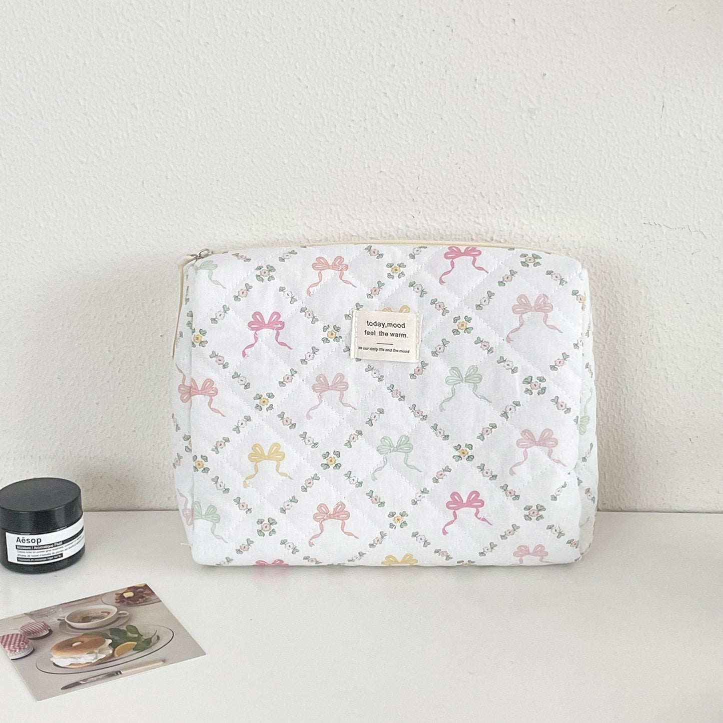 Colorful Bowknot Sweet Style Portable Large Capacity Portable Storage Bag