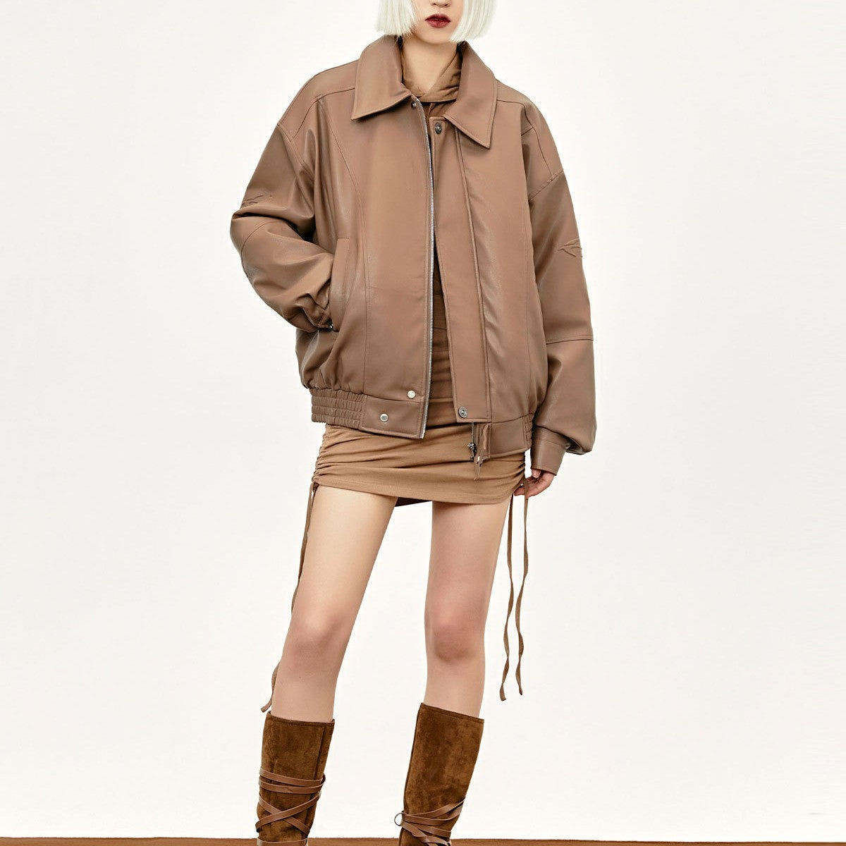 Deconstructing Leather Coat Warm-keeping Cotton Clothing Men