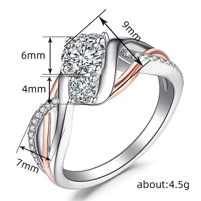 Zircon Shiny Ring For Women Fashion Geometry Pattern