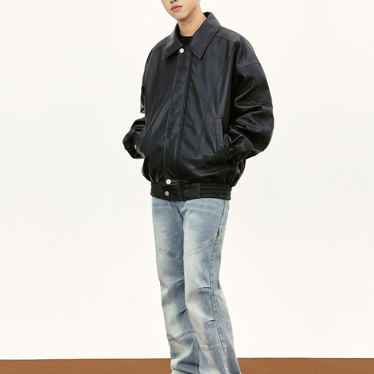 Deconstructing Leather Coat Warm-keeping Cotton Clothing Men