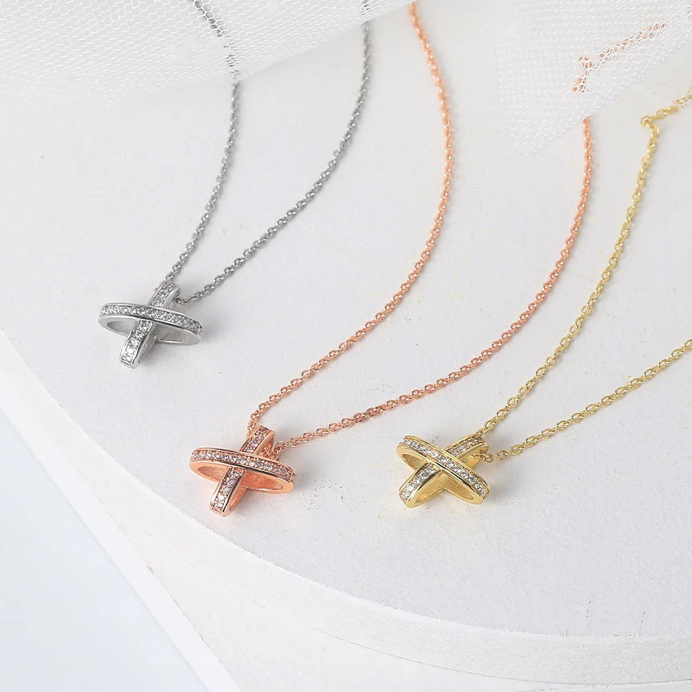 ZHOUYANG Pendants Necklace For Women Hollow Cross Rose Gold Color Choker Chain Fashion Necklaces 2024 Jewelry Daily Gift N205