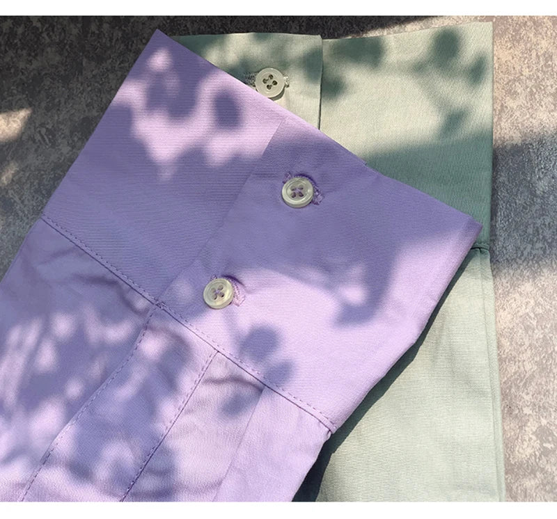 100% Cotton Women's Shirt 2024 Autumn New Solid Color Button Turn-Down Collar Long-Sleeved Casual Loose Ladies OL Shirts