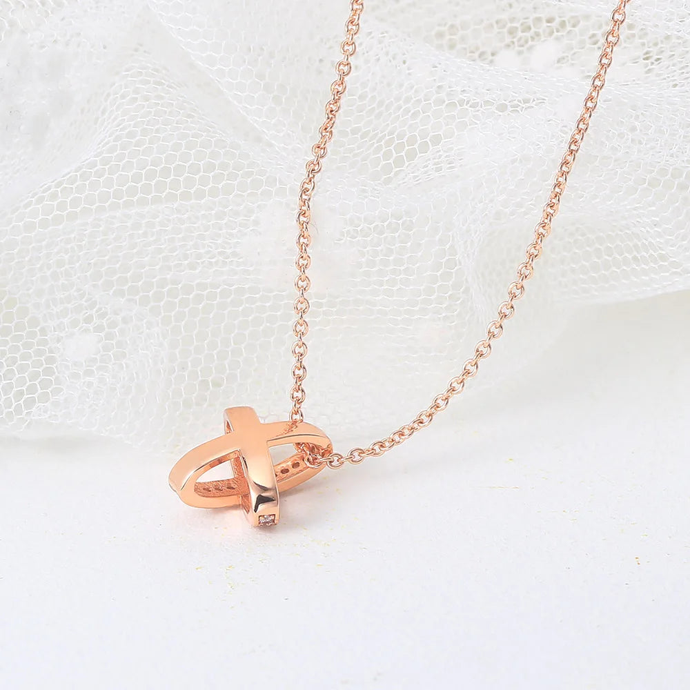 ZHOUYANG Pendants Necklace For Women Hollow Cross Rose Gold Color Choker Chain Fashion Necklaces 2024 Jewelry Daily Gift N205