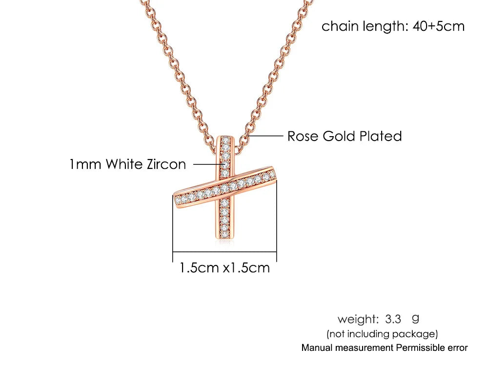 ZHOUYANG Pendants Necklace For Women Hollow Cross Rose Gold Color Choker Chain Fashion Necklaces 2024 Jewelry Daily Gift N205