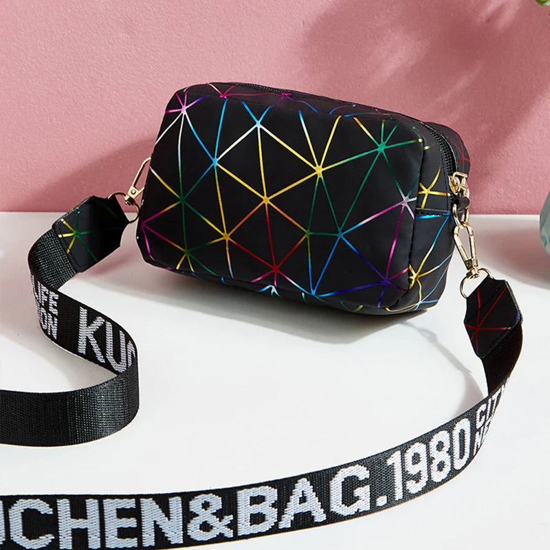 Yogodlns Fashion Laser Shoulder Messenger Bag Female Small Square Bag PU Leather Crossbody Bag Trendy New Satchel Bag Bolsa
