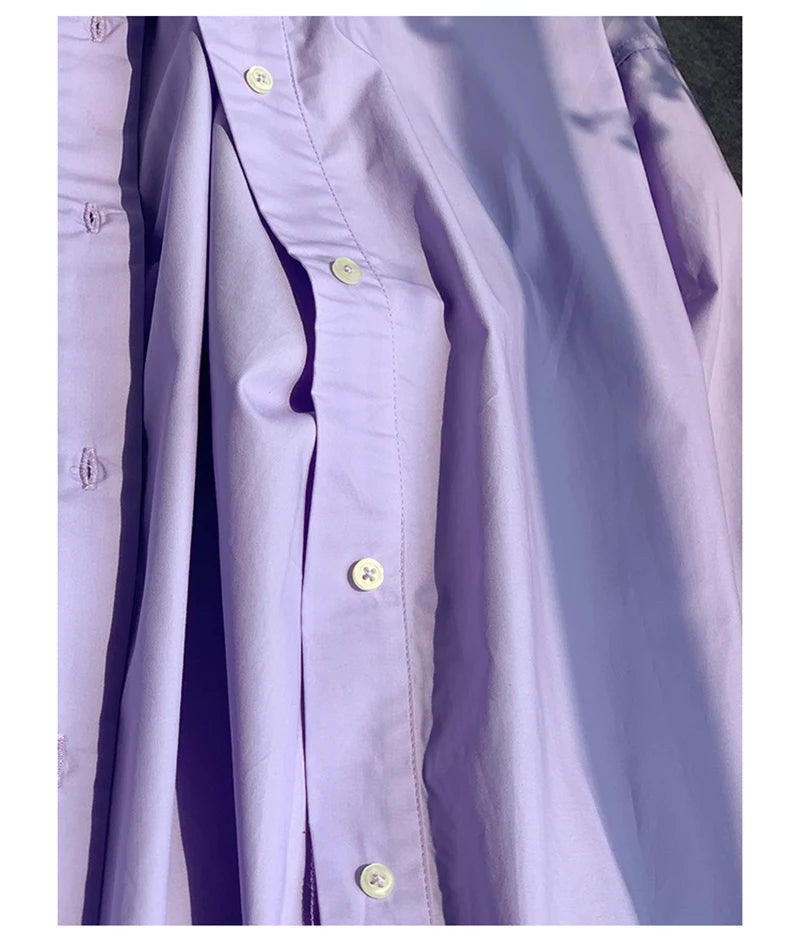 100% Cotton Women's Shirt 2024 Autumn New Solid Color Button Turn-Down Collar Long-Sleeved Casual Loose Ladies OL Shirts